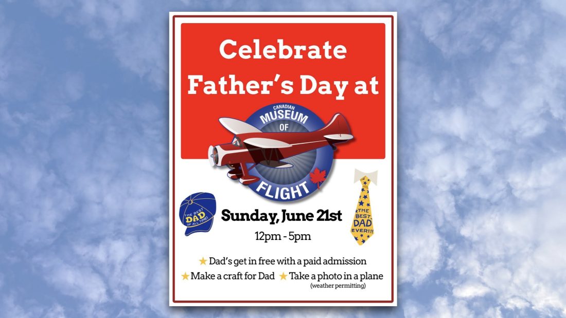 Father’s Day, June 21st. Dads get in free with a paid admission.